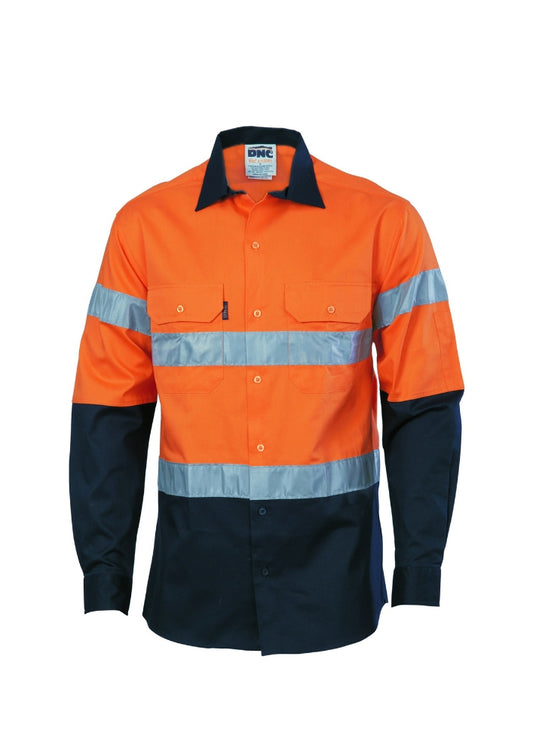 DNC Hi Vis (D&N) 2 Tone Drill Shirt - Workwear Warehouse