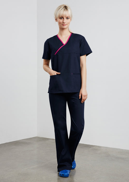 Biz Ladies Contrast Crossover Scrub Top - Workwear Warehouse