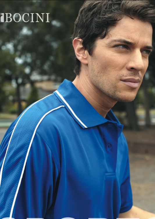 Bocini Breezeway Striped Men's Polo - Workwear Warehouse