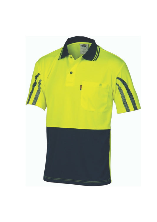 DNC Cool Breathe Printed Stripe Polo - Workwear Warehouse