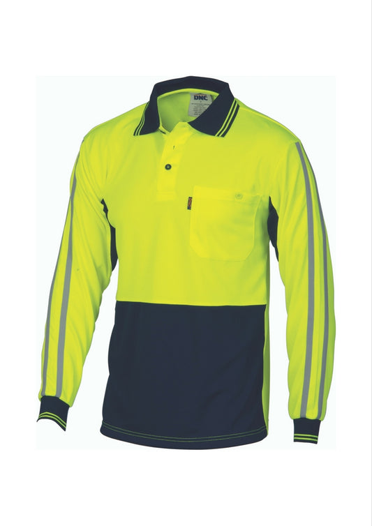 DNC Cool Breathe Stripe L/S Polo - Workwear Warehouse