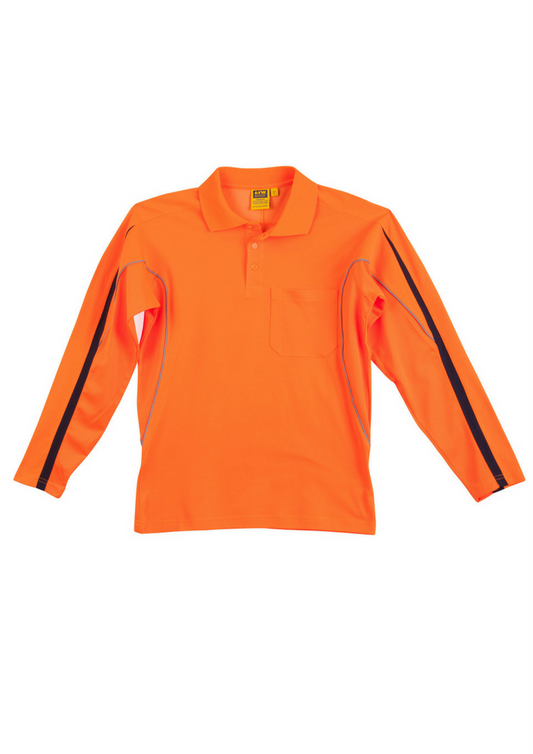 WS Men's Legend Hi Vis L/S Polo - Workwear Warehouse