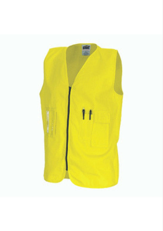 DNC Daytime Hi Vis Cotton Safety Vest - Workwear Warehouse