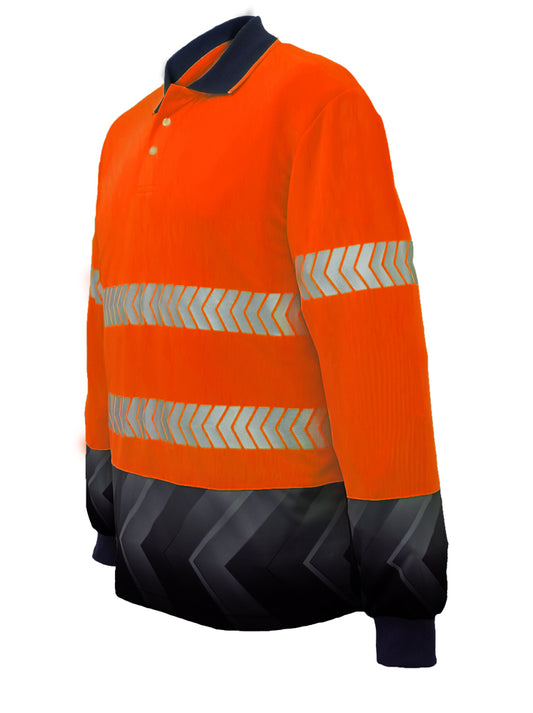 Bocini Unisex Hi-Vis L/S Sublimated Reflective Polo