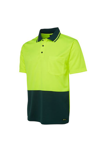 JBs Men's Hi Vis Non Cuff Traditional Polo (Dark Colours) - Workwear Warehouse