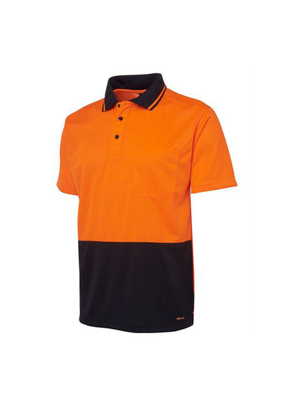JBs Men's Hi Vis Non Cuff Traditional Polo (Dark Colours) - Workwear Warehouse