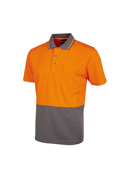 JBs Men's Hi Vis Non Cuff Traditional Polo (Dark Colours) - Workwear Warehouse