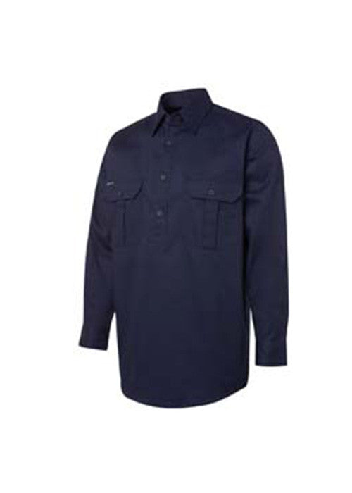 JB'S L/S 190gm Closed Front Work Shirt - Workwear Warehouse