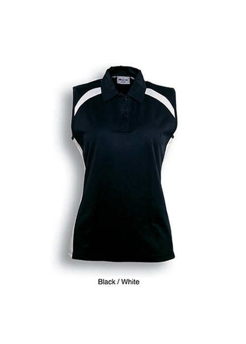 Bocini Ladies Team Essentials Sleeveless Contrast Polo - Workwear Warehouse