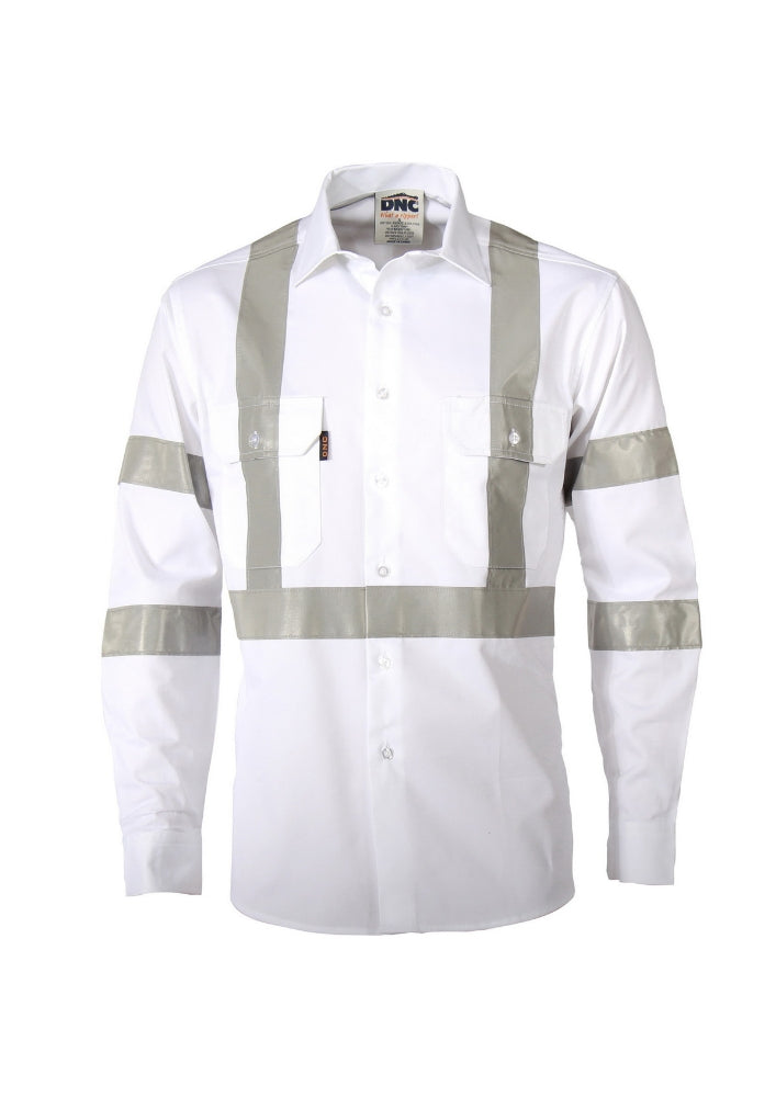 DNC RTA Night Worker White Shirt with CSR R/Tape - Workwear Warehouse