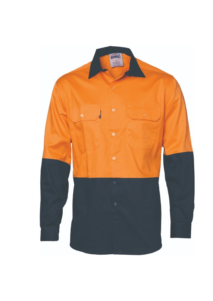 DNC Hi Vis Cool Breeze Vertical Vented Cotton Shirt - Workwear Warehouse