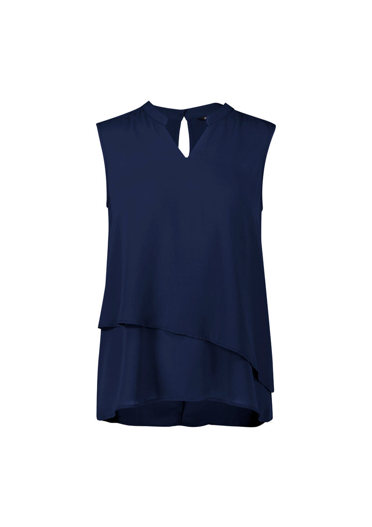 BC Seville Womens Sleeveless Layered Blouse