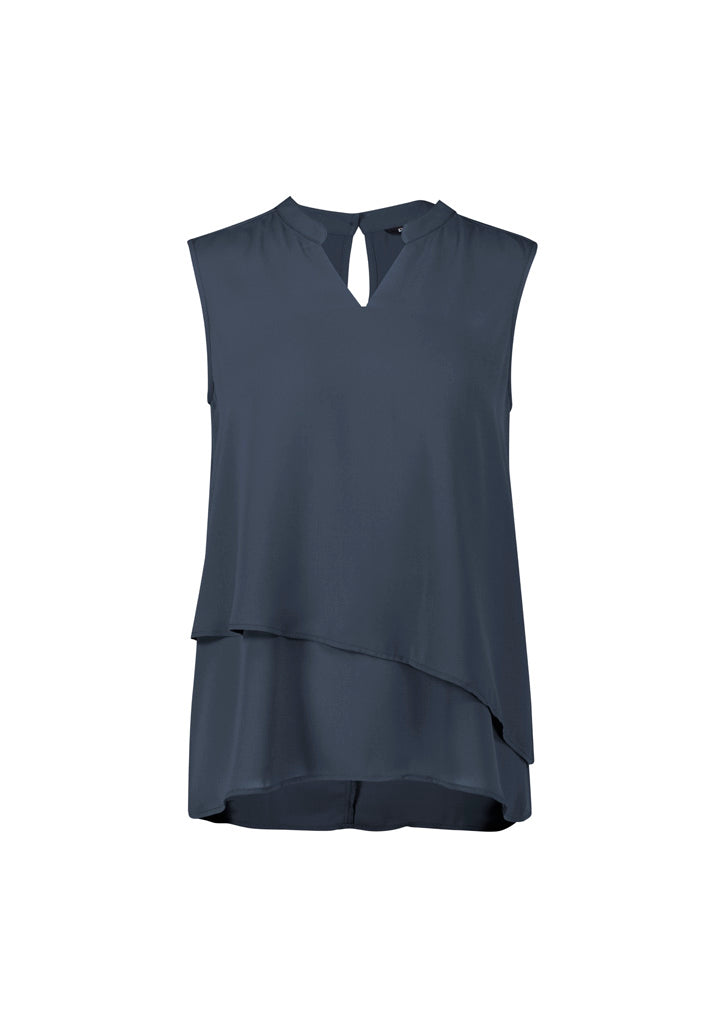 BC Seville Womens Sleeveless Layered Blouse