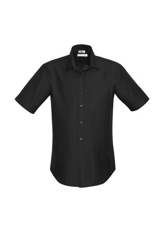 Biz Men's Preston Self Stripe S/S Shirt - Workwear Warehouse