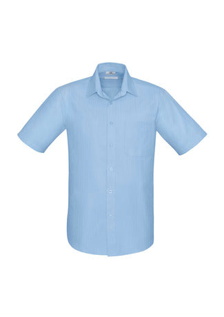 Biz Men's Preston Self Stripe S/S Shirt - Workwear Warehouse