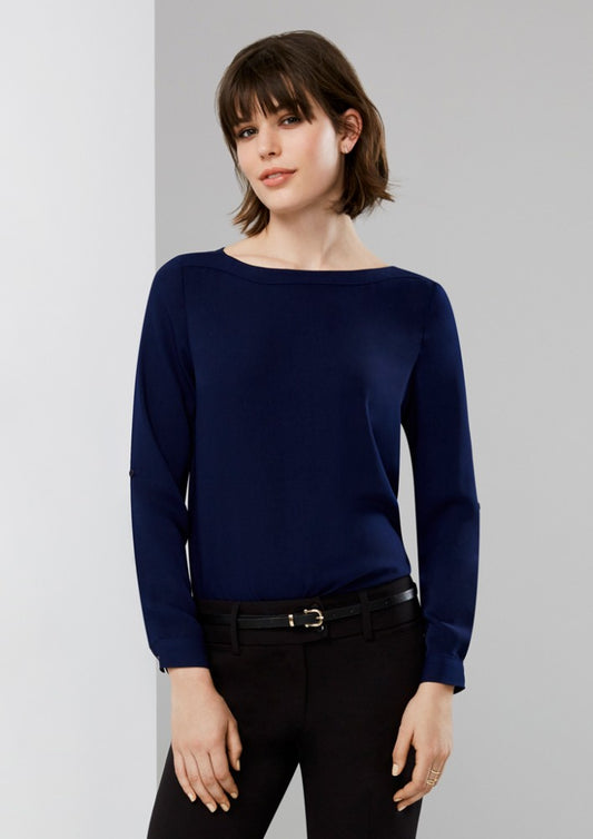 Biz Ladies Madison Boatneck Blouse - Workwear Warehouse