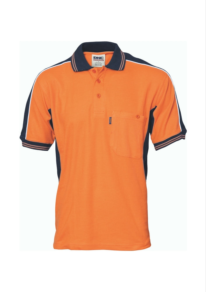 DNC Poly/Cotton Contrast Panel Polo - Workwear Warehouse